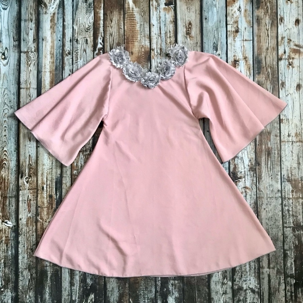 Mia Belle Couture Rosette Pink Dress